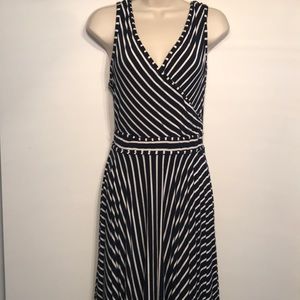 Navy Blue and white stripe dress